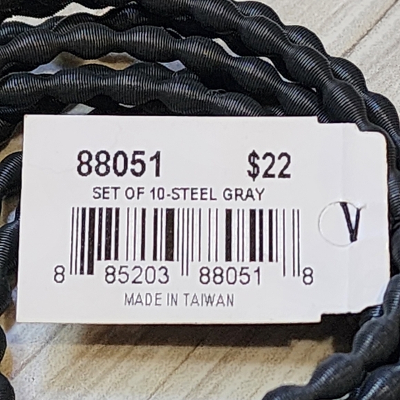 Cookie Lee Steel Gray Set Of 10 Stretch Bangle Bracelets #88051 NWT - Picture 3 of 7